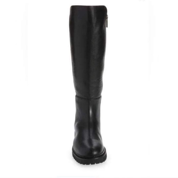 AQUATALIA Weatherproof black leather winter boots knee high zipper side size 5.5 - Picture 3 of 10